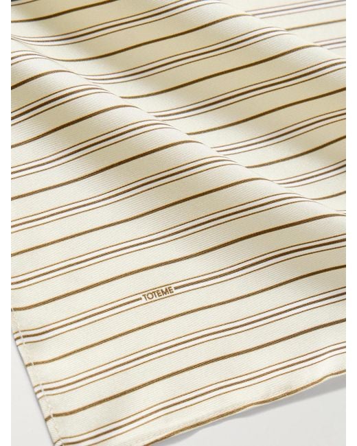 Totême Natural Signature Striped Silk-Twill Scarf