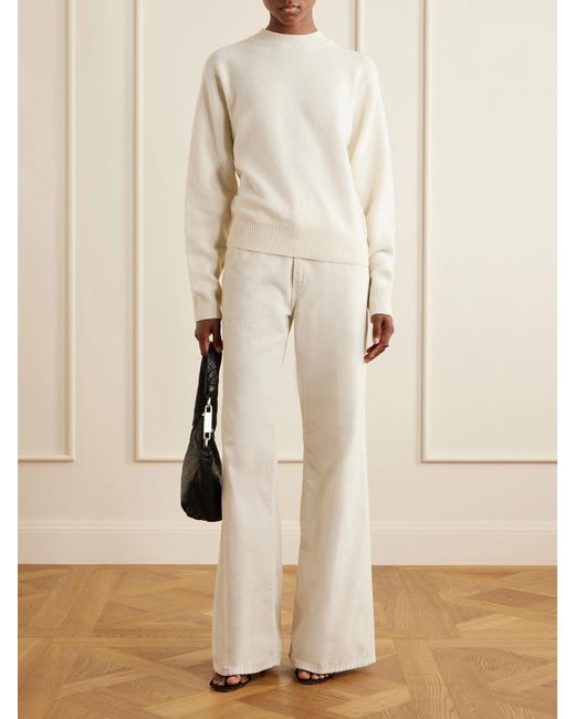 Haikure Natural Clara Cotton-Courduroy Wide-Leg Pants