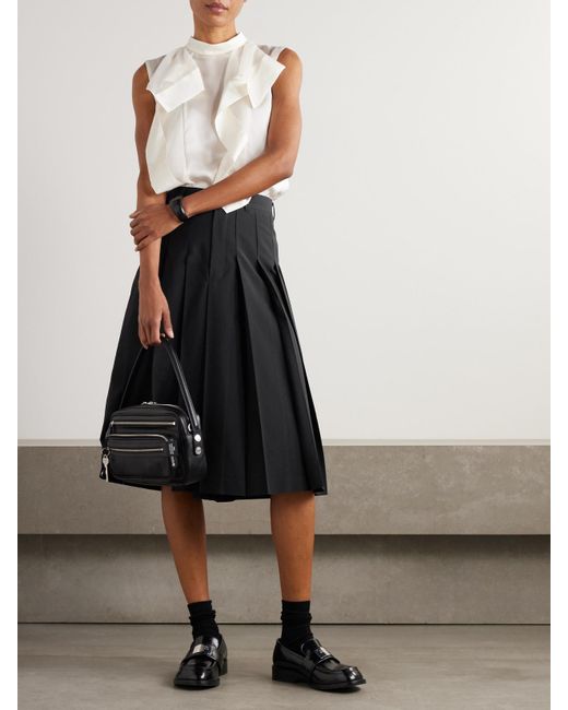 Comme des Garçons Black Pleated Wool Culottes