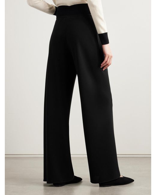 Nili Lotan Black Marlow Hose Mit Weitem Bein Aus Crêpe