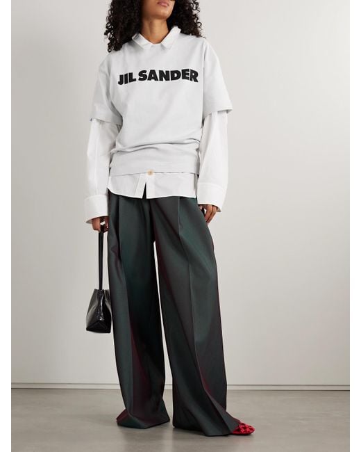 Jil Sander White Cotton T-Shirt With Bold Logo And Classic Cut