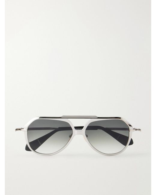Jacques Marie Mage Metallic Lou Lou De La Falaise Louise Aviator-Style Titanium Sunglasses
