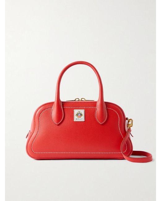 Bally Red Unda Appliquéd Leather Tote