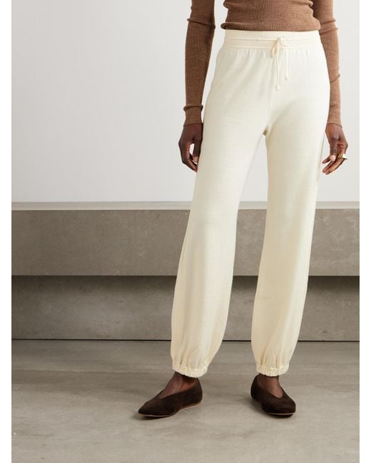Loro Piana Natural Cashmere Tapered Track Pants