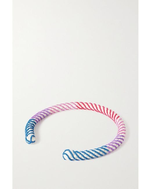 Isabel Marant Pink Tekoa Beaded Braided Cotton Necklace