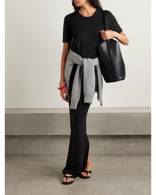 ÉTERNE Black Boyfriend Cashmere-Jersey T-Shirt