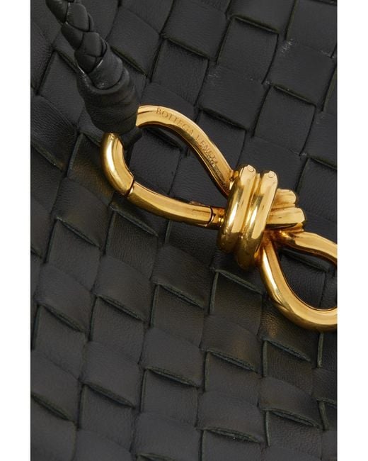 Bottega Veneta Black Andiamo Small Intrecciato Leather Tote