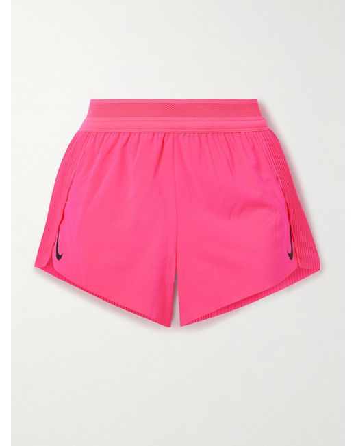 Nike Pink Aeroswift Shorts Aus Dri-Fit Adv-Material Mit Print Und Plissee