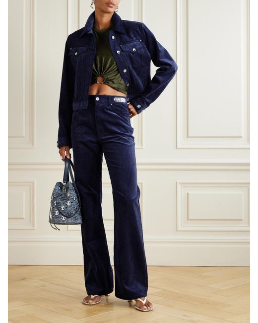 Rabanne Blue Cotton-Corduroy Jacket