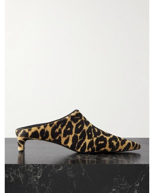 Jil Sander Multicolor Leopard-Print Calf Hair Mules