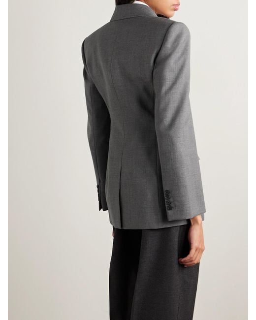 Givenchy Gray Double-Breasted Wool-Twill Blazer