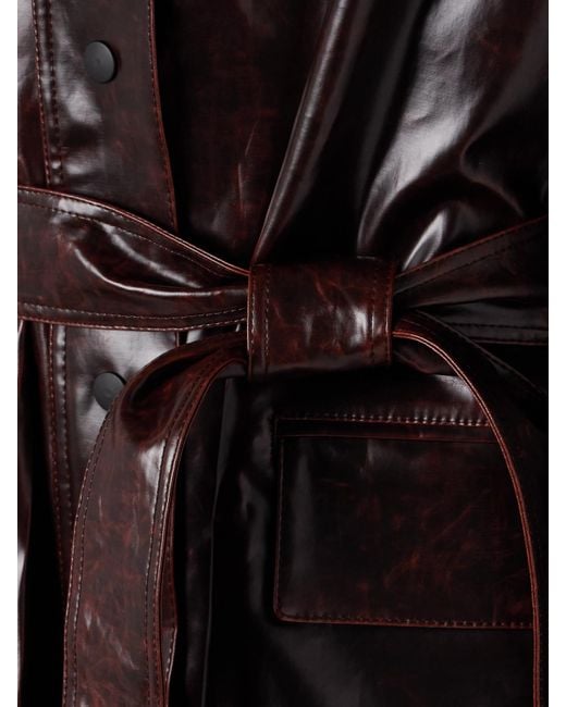 Proenza Schouler Brown Finch Belted Coated Cotton-Blend Jacket