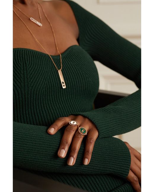 Messika Green Lucky Move 18-Karat, Malachite And Diamond Ring
