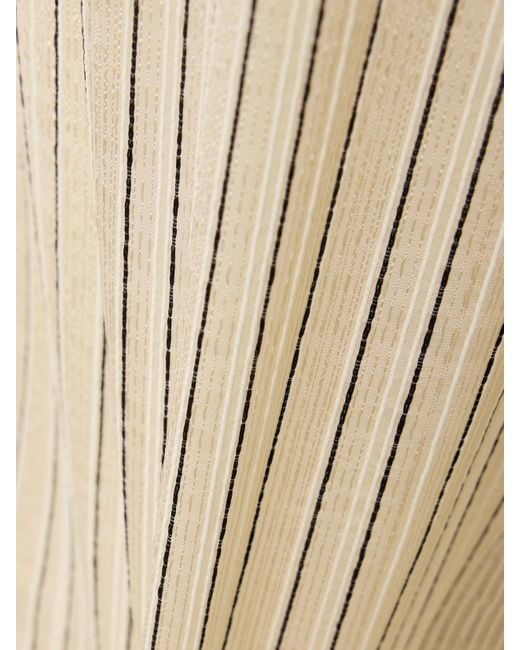 Taller Marmo Natural Seine Metallic Pinstriped Voile Wide-Leg Pants