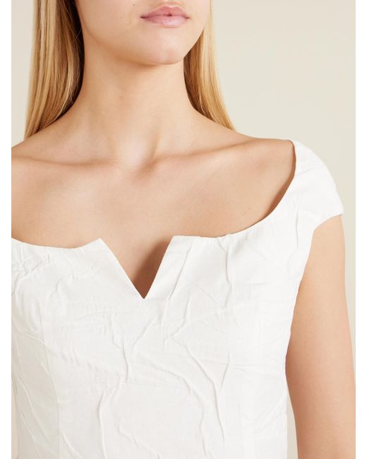 ShuShu/Tong White Crinkled Cotton-Blend Top