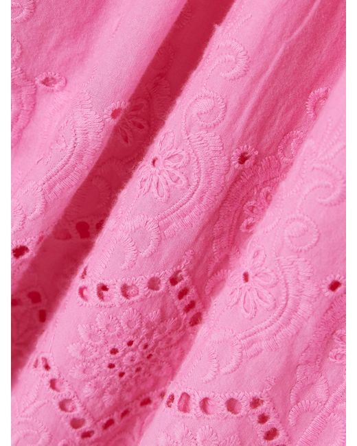 Melissa Odabash Pink Sebenna Broderie Anglaise Cotton Kaftan