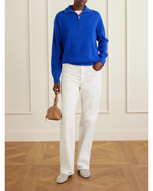 Staud Blue Hudson Cashmere Turtleneck Sweater
