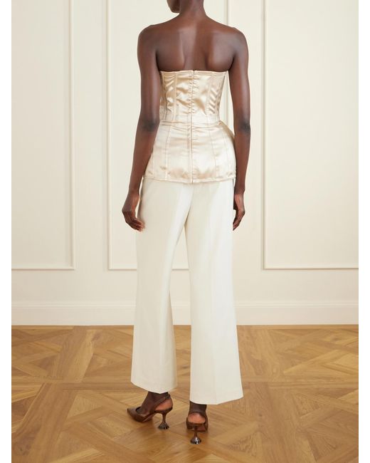 Magda Butrym Natural Silk-Satin Corset Top