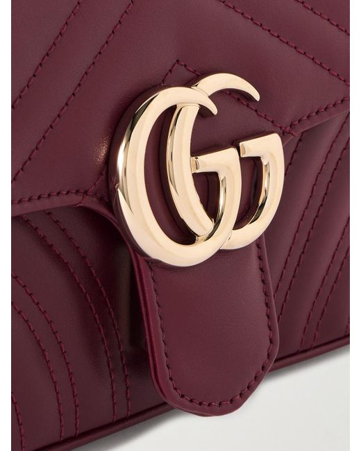 Sac Porté Épaule En Cuir À Surpiqûres Gg Marmont 2.0 Gucci en coloris Purple