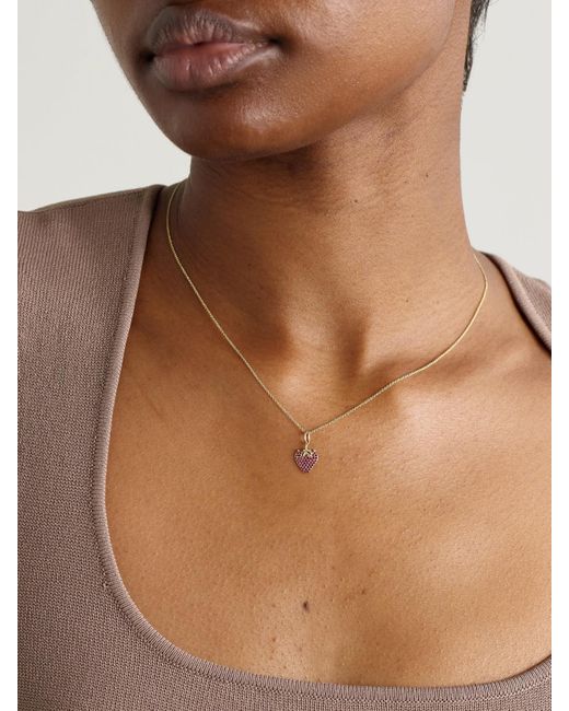Sydney Evan Natural Strawberry Kette Aus 14 Karat Mit Rubinen