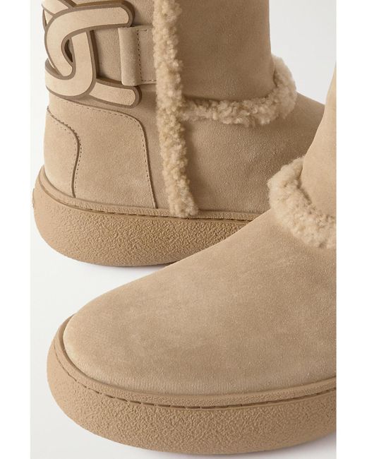 Tod's Natural Winter Gommini Shearling Ankle Boots