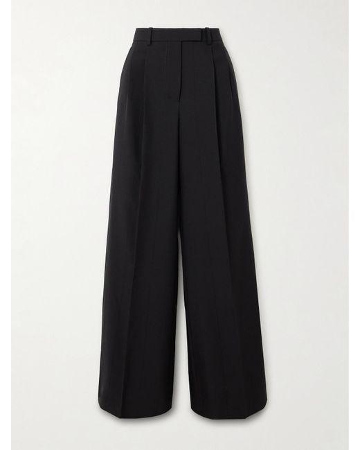 Givenchy Black Hose Mit Weitem Bein Aus Einer Wollmischung Mit Metallic-Streifen