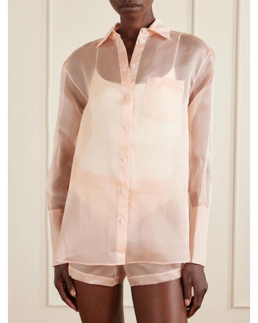 Kiki de Montparnasse Pink Silk-Organza Shirt