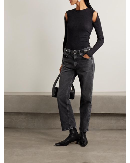 Agolde Blue Valen Mid-Rise Straight-Leg Jeans