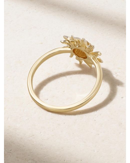 Yvonne Léon Natural Mini Soleil 18-Karat And, Diamond And Citrine Ring