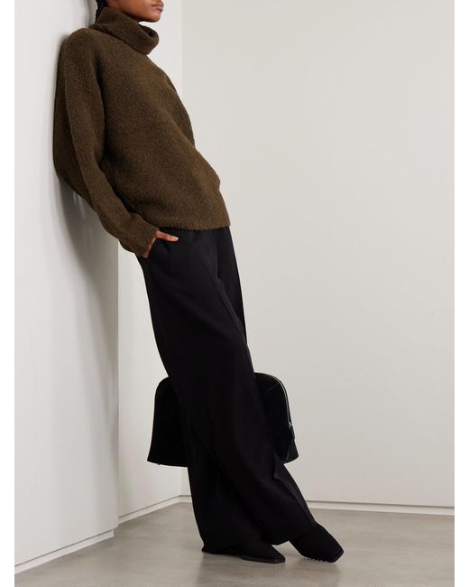 Totême  Brown Bouclé Turtleneck Sweater