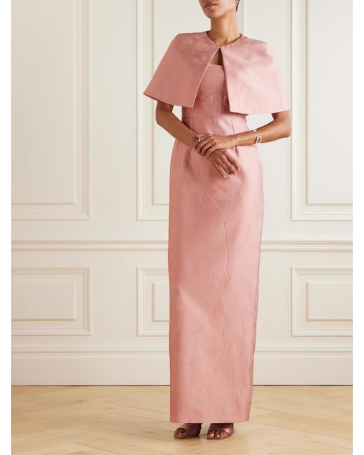 Emilia Wickstead Pink Domie Cloqué Cape