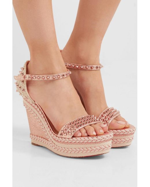 Christian Louboutin Madmonica 120 Spiked Metallic Cracked leather