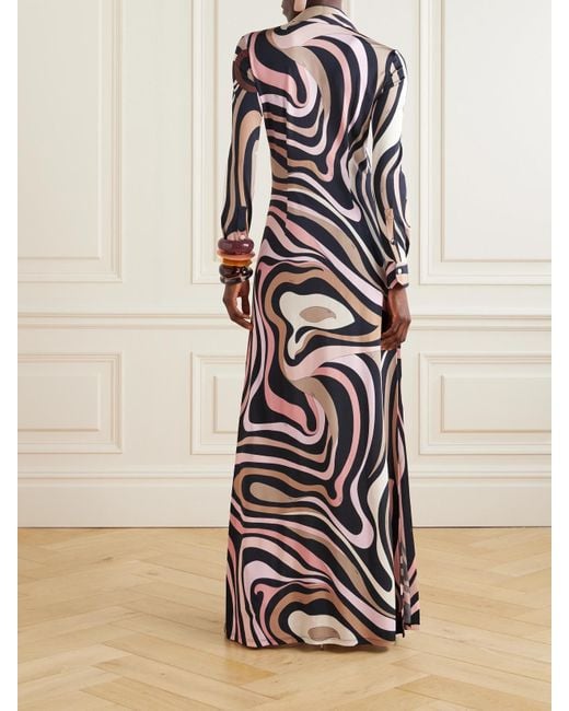 Emilio Pucci White Printed Jersey Maxi Dress