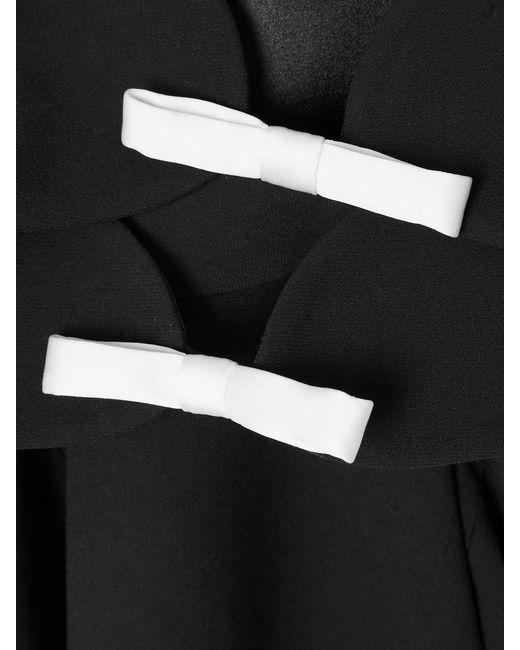 Ilkyaz Ozel Black Ambrosia Satin-Trimmed Cutout Crepe Gown