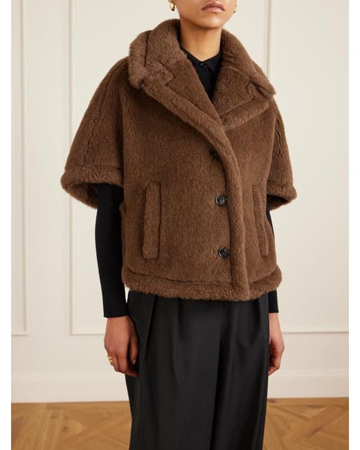 Max Mara Brown Jacke Aus Einer Mischung Aus Alpakawolle, Kaschmir Und Seide
