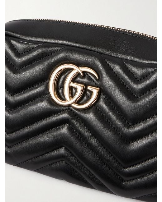 Gucci Black Gg Marmont Quilted Leather Shoulder Bag
