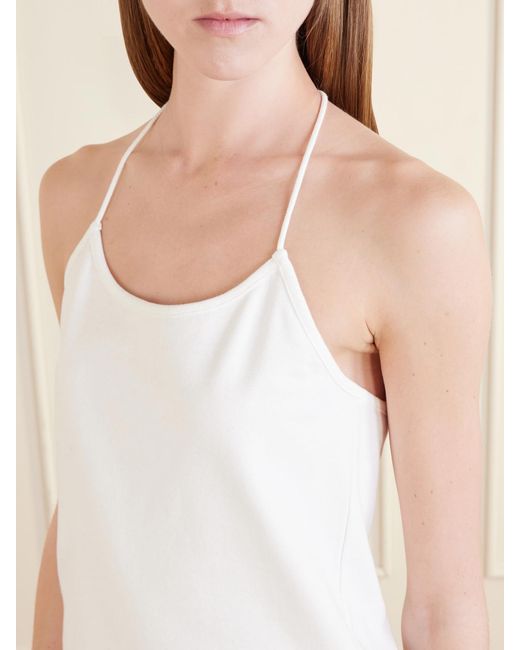 Still Here White Toggle Cotton Tank Top