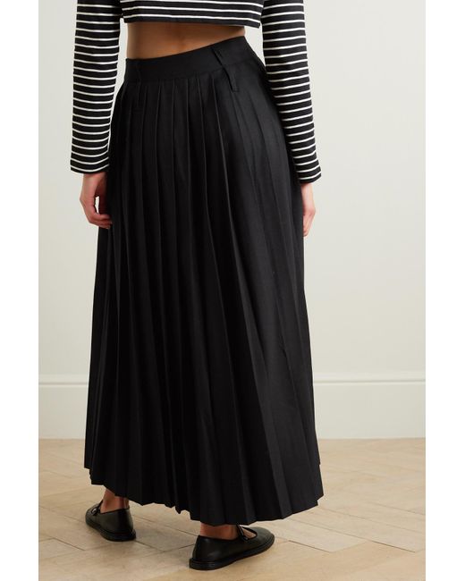 Issey Miyake Pleats Please black pleated maxi skirt with front zipper - V A  N II T A S