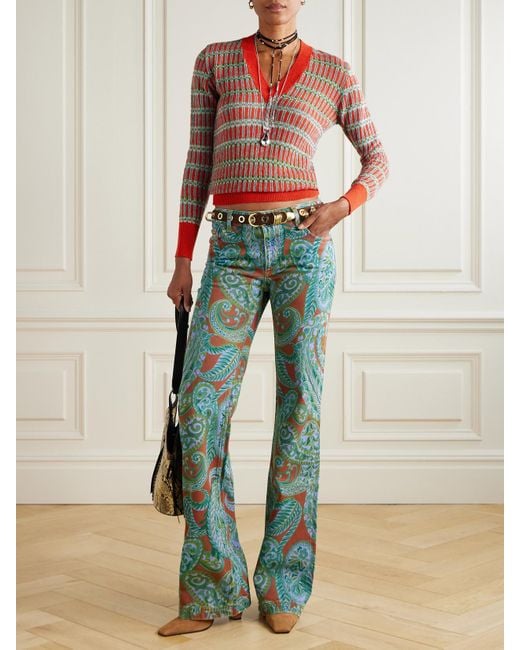 Etro Red Pullover Aus Jacquard-Strick Aus Einer Wollmischung