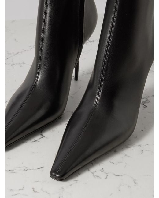 Saint Laurent Black Ashley Leather Ankle Boots