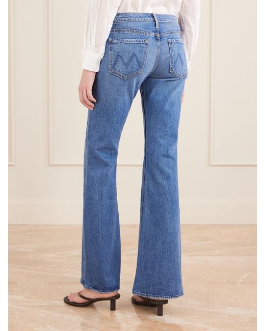 Mother Blue The Jinx Heel Low-Rise Flared Jeans