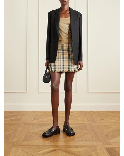 Burberry Natural Ruched Ribbed Jersey Tank Top