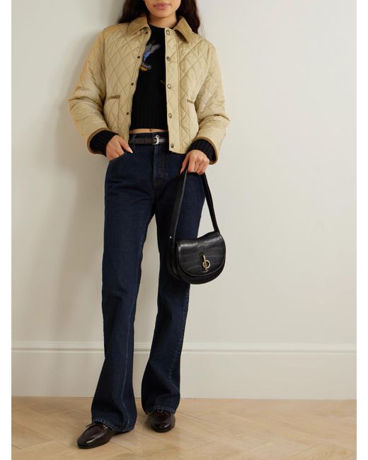 Burberry Natural Steppjacke Aus Shell Mit Baumwollcordbesätzen
