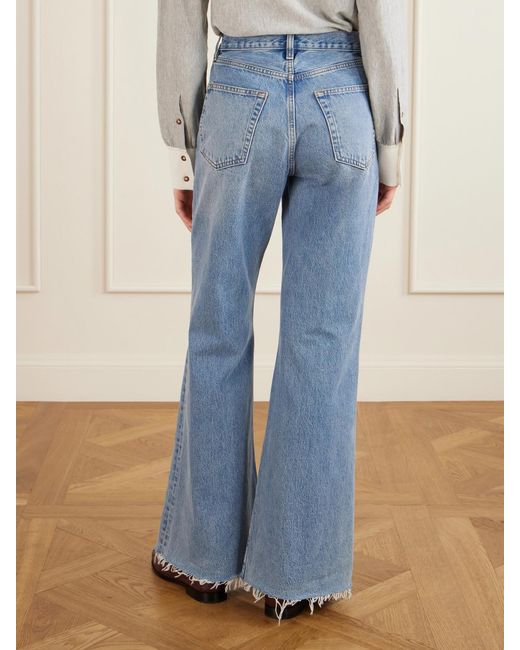 FRAME Blue The Lax High-Rise Flared Jeans