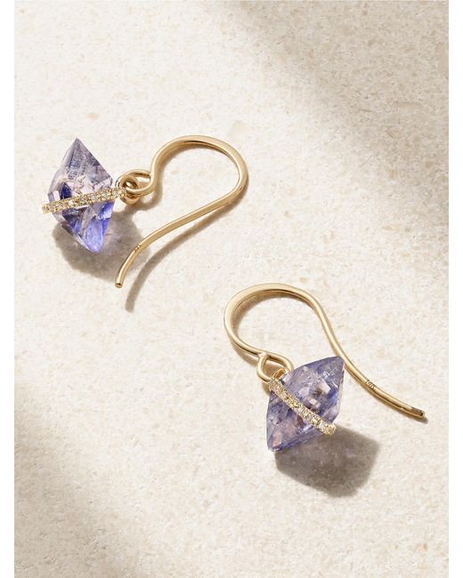 Melissa Joy Manning Natural 14-Karat Recycled, Iolite And Herkimer Diamond Earrings