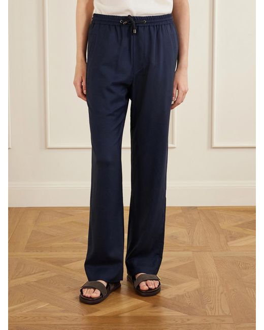 God's True Cashmere Blue Soul Cashmere Straight-Leg Pants