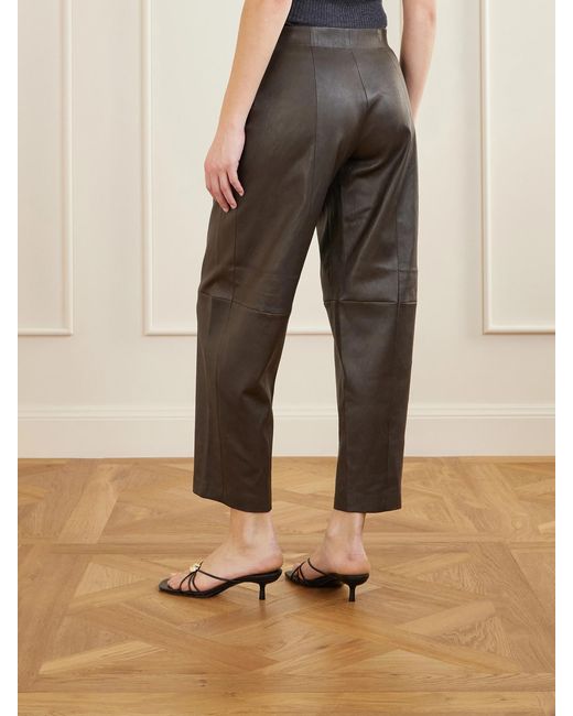 Stouls Gray Bugsy Paneled Leather Tapered Pants