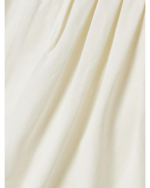Doen Natural Paige Pleated Organic Cotton-Poplin Shorts