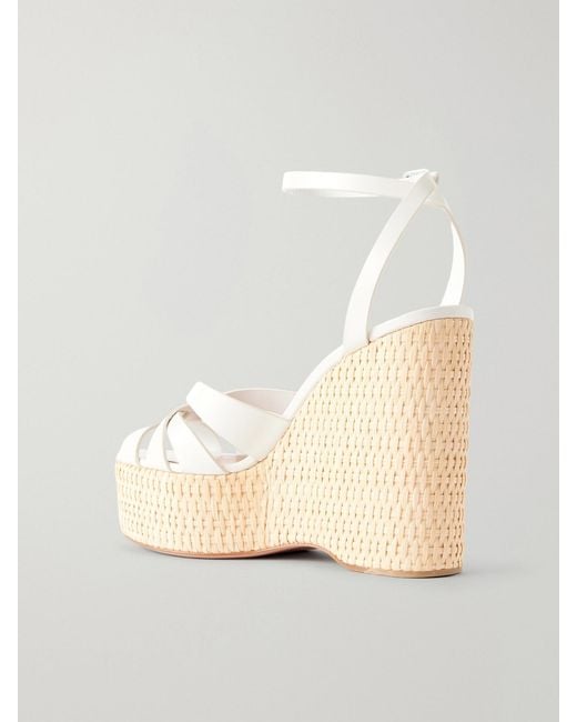 Aquazzura Natural Copacabana 130 Leather Wedges