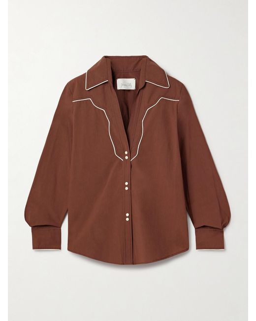 Johanna Ortiz Brown Hacia Puerto Cotton-Poplin Shirt